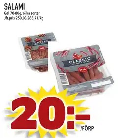 Supergrossen Salami erbjuda