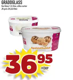 Supergrossen SIA GLASS Gräddglass erbjuda