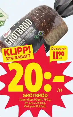 Ica Hajen Lagpris PÅGEN Grötbröd erbjuda