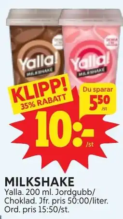 Ica Hajen Lagpris YALLA Milkshake erbjuda