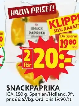 Ica Hajen Lagpris ICA Snackpaprika erbjuda