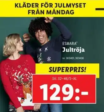 Lidl Esmara Jultröja Stl. 32-46/S-XL erbjuda