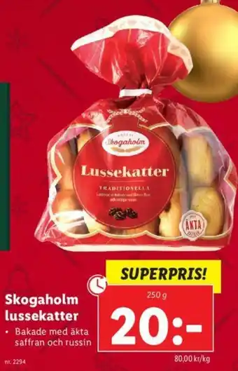 Lidl Skogaholm lussekatter 250g erbjuda