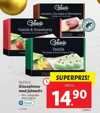 Lidl Gelatelli Glasspinnar med julmotiv 240ml erbjuda