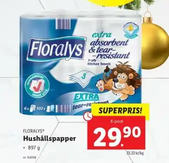 Lidl Floralys Hushållspapper 6-pack erbjuda