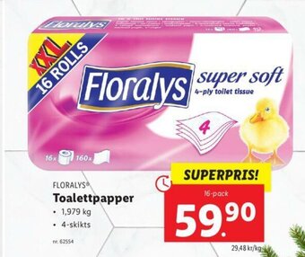Lidl Floralys Toalettpapper 16-pack erbjuda