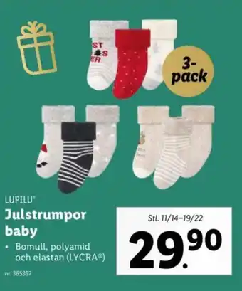 Lidl Lupilu Julstrumpor baby Stl. 11/14-19/22 erbjuda