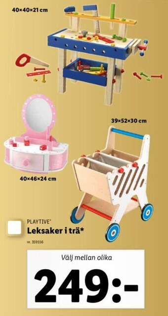 Lidl Playtive Leksaker i trä* erbjuda
