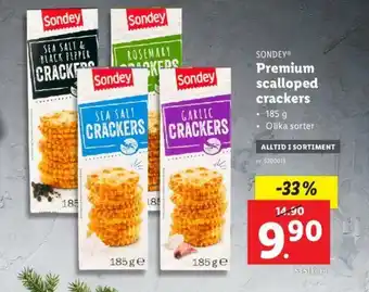 Lidl Sondey Premium scalloped crackers 185g erbjuda