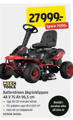 Jula MEEC TOOLS Batteridriven åkgräsklippare erbjuda
