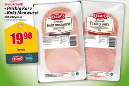 Extra Mjällby Stormarknad Svenskt kött! Prickig Korv Kokt Medwurst erbjuda