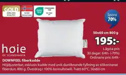 JYSK DOWNFEEL fiberkudde Höjdjusterbar erbjuda