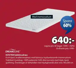 JYSK DREAMZONE* KVISTEN bäddmadrass erbjuda