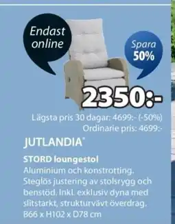 JYSK JUTLANDIA STORD loungestol erbjuda