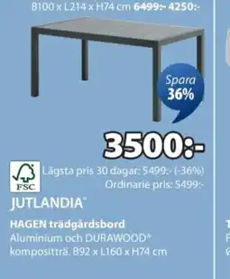 JYSK JUTLANDIA HAGEN trädgårdsbord erbjuda