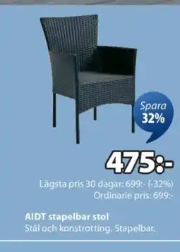 JYSK AIDT stapelbar stol erbjuda