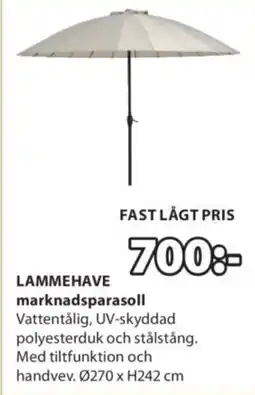 JYSK LAMMEHAVE marknadsparasoll erbjuda