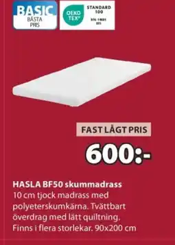 JYSK HASLA BF50 skummadrass erbjuda