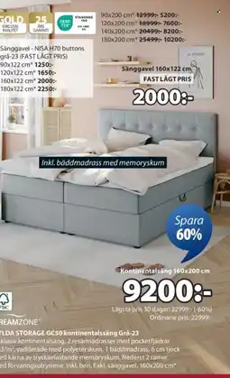 JYSK DREAMZONE Kontinentalsäng erbjuda