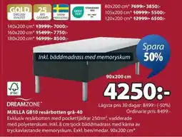 JYSK DREAMZONE MJELLA GB10 resårbotten grå-40 erbjuda