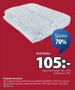 JYSK FONDSBU fibertäcke erbjuda