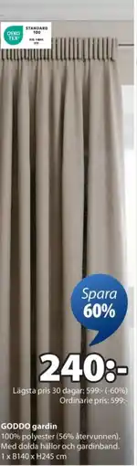 JYSK GODDO gardin erbjuda