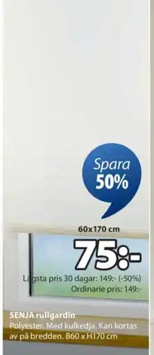 JYSK SENJA rullgardin erbjuda