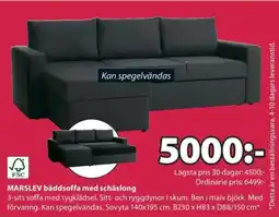 JYSK MARSLEV bäddsoffa med schäslong erbjuda