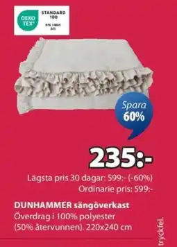 JYSK DUNHAMMER sängöverkast erbjuda