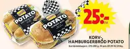 ICA Maxi Korv-, hamburgerbröd potato erbjuda