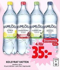 ICA Maxi Ramlösa Kolsyrat vatten erbjuda
