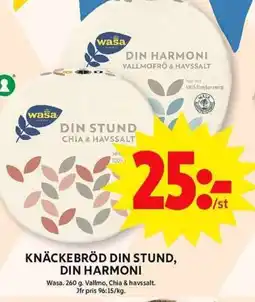 ICA Maxi WASA Knäckebröd din stund, din harmoni erbjuda