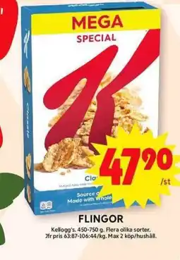 ICA Maxi KELLOGG'S Flingor erbjuda