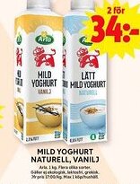 ICA Maxi ARLA Mild yoghurt naturell, vanilj erbjuda