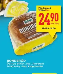 Willys Bondbröd erbjuda