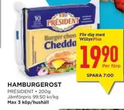 Willys HAMBURGEROST erbjuda