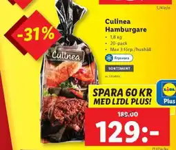 Lidl Culinea Hamburgare erbjuda