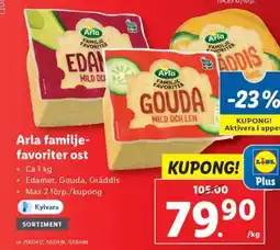 Lidl Arla Familje-favoriter ost erbjuda