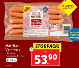 Lidl Matriket Varmkorv erbjuda