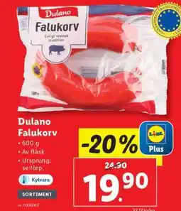 Lidl Dulano Falukorv erbjuda