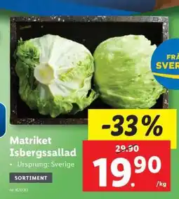 Lidl Matriket Isbergssallad erbjuda