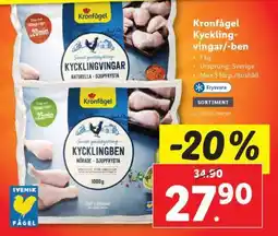 Lidl Kronfågel Kyckling-vingar/-ben erbjuda
