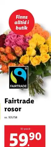 Lidl Fairtrade rosor erbjuda