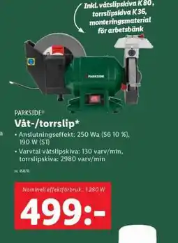 Lidl PARKSIDE Våt-/torrslip erbjuda