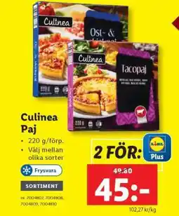 Lidl CULINEA Paj erbjuda