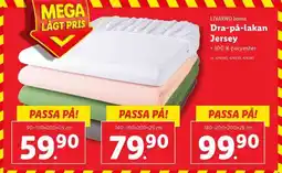 Lidl LIVARNO home Dra-på-lakan Jersey 90×100×200+25 cm erbjuda