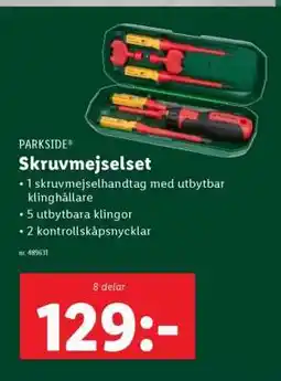 Lidl PARKSIDE Skruvmejselset erbjuda