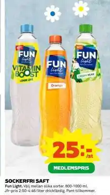 Coop Sockerfri saft erbjuda