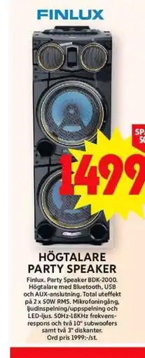 ICA Maxi FINLUX Högtalare party speaker erbjuda
