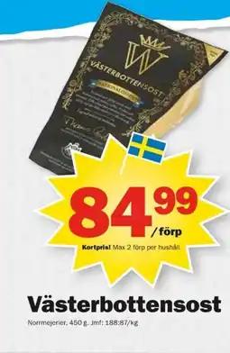 Pekås Västerbottensost erbjuda